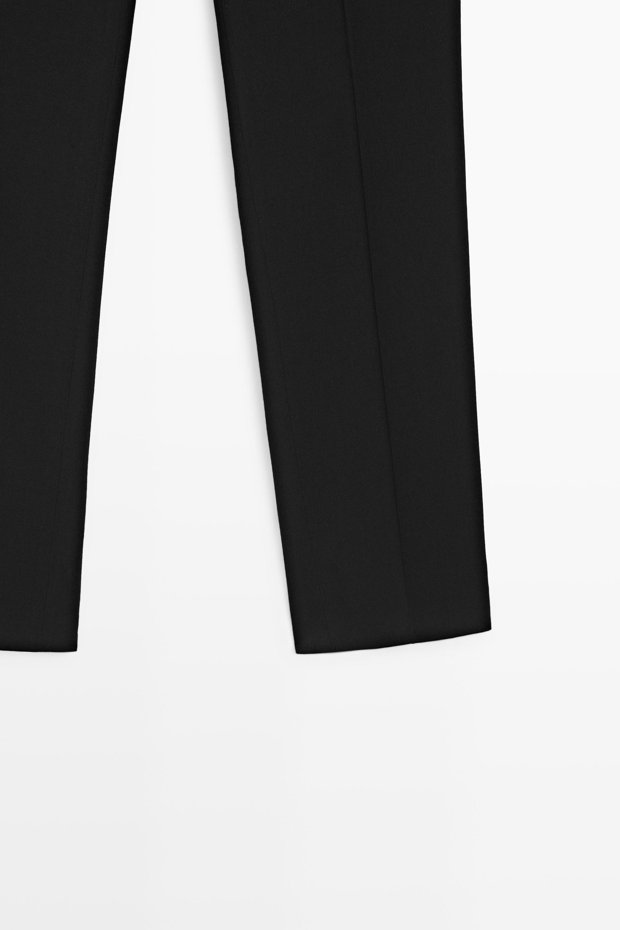 Pantalon taille fine en laine mélangée